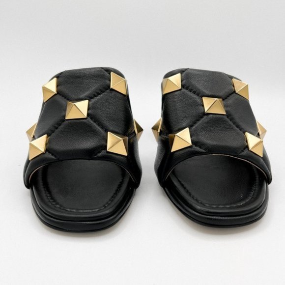 Valentino Garavani Roman Stud Sandal In Quilted NAPPA Black Leather 65 MM - Picture 5 of 15